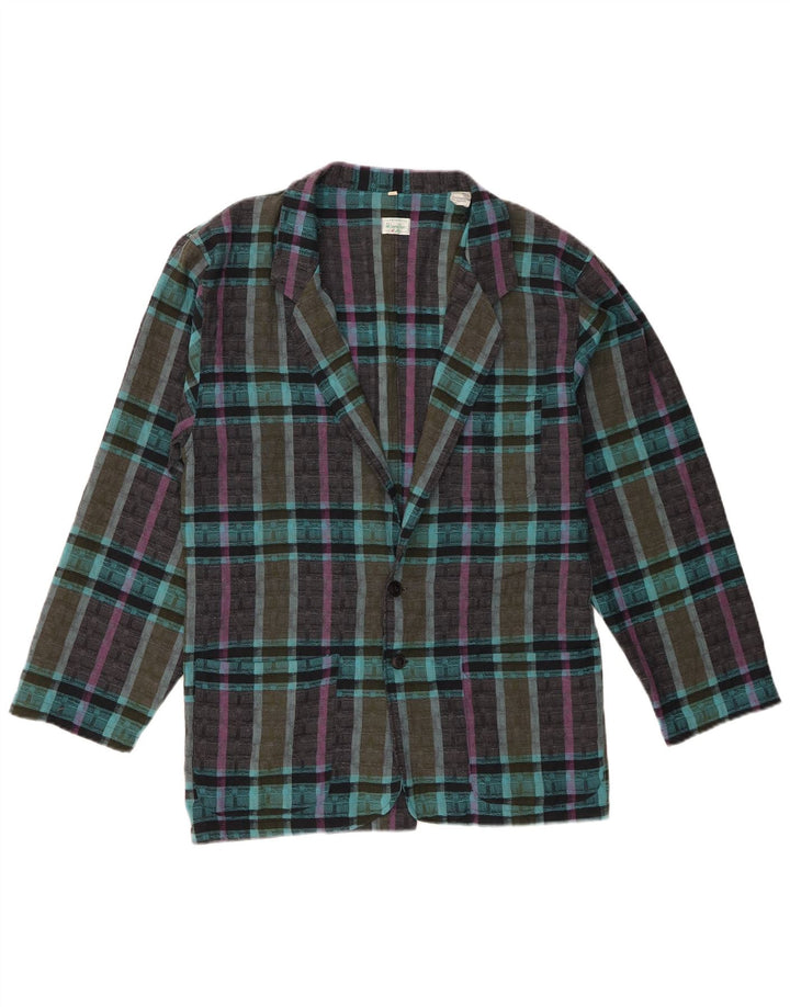 Benetton Ανδρικό σακάκι με 2 κουμπιά UK 36 Small Blue Check Polyester