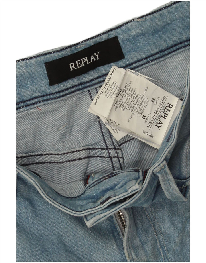 REPLAY Ανδρικό Slim Jeans W32 L32 Μπλε Βαμβακερό