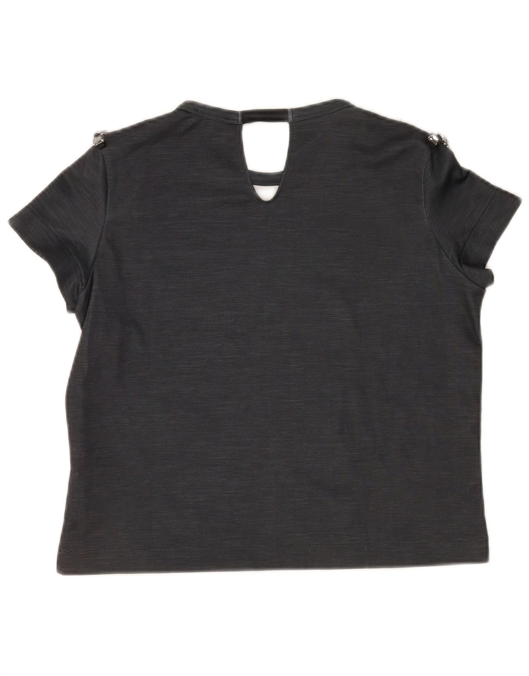 Zara Γυναικείο T-Shirt T-Shirt Top UK 14 Medium Grey Polyester