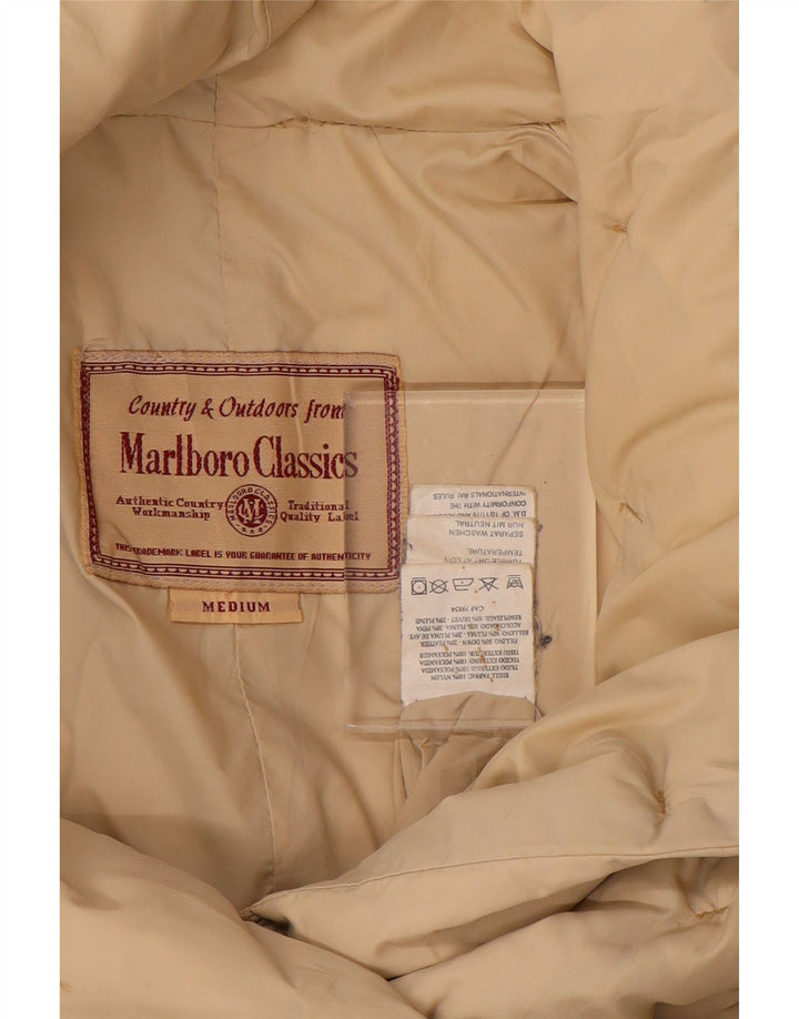 MARLBORO CLASSICS Womens Padded Coat UK 14 Medium Beige Polyester