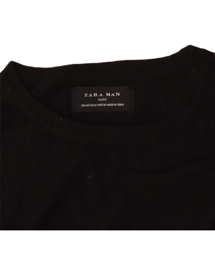 Ανδρικό πουλόβερ Zara Crew Neck Jumper Μεσαίο Μαύρο