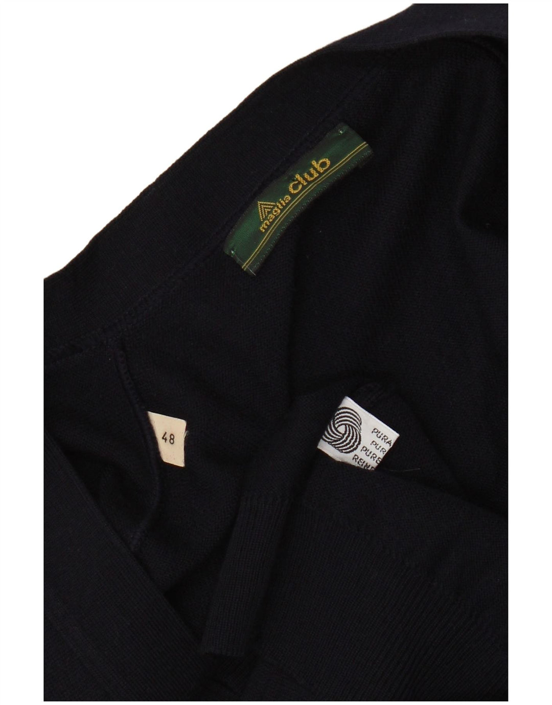 MAGLIA CLUB Ανδρικό αμάνικο πουλόβερ ζακέτα IT 48 Μαλλί μεσαίου μπλε ναυτικού