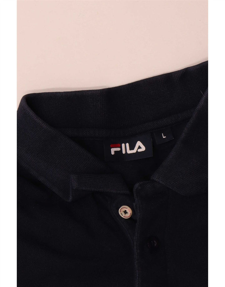 Ανδρικό πουκάμισο πόλο Fila μεγάλο μπλε ναυτικό βαμβακερό