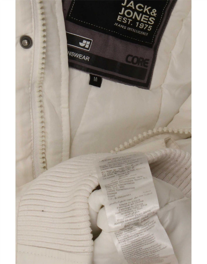 Jack & Jones Ανδρικό μπουφάν με κουκούλα Bomber UK 38 Medium White Polyester