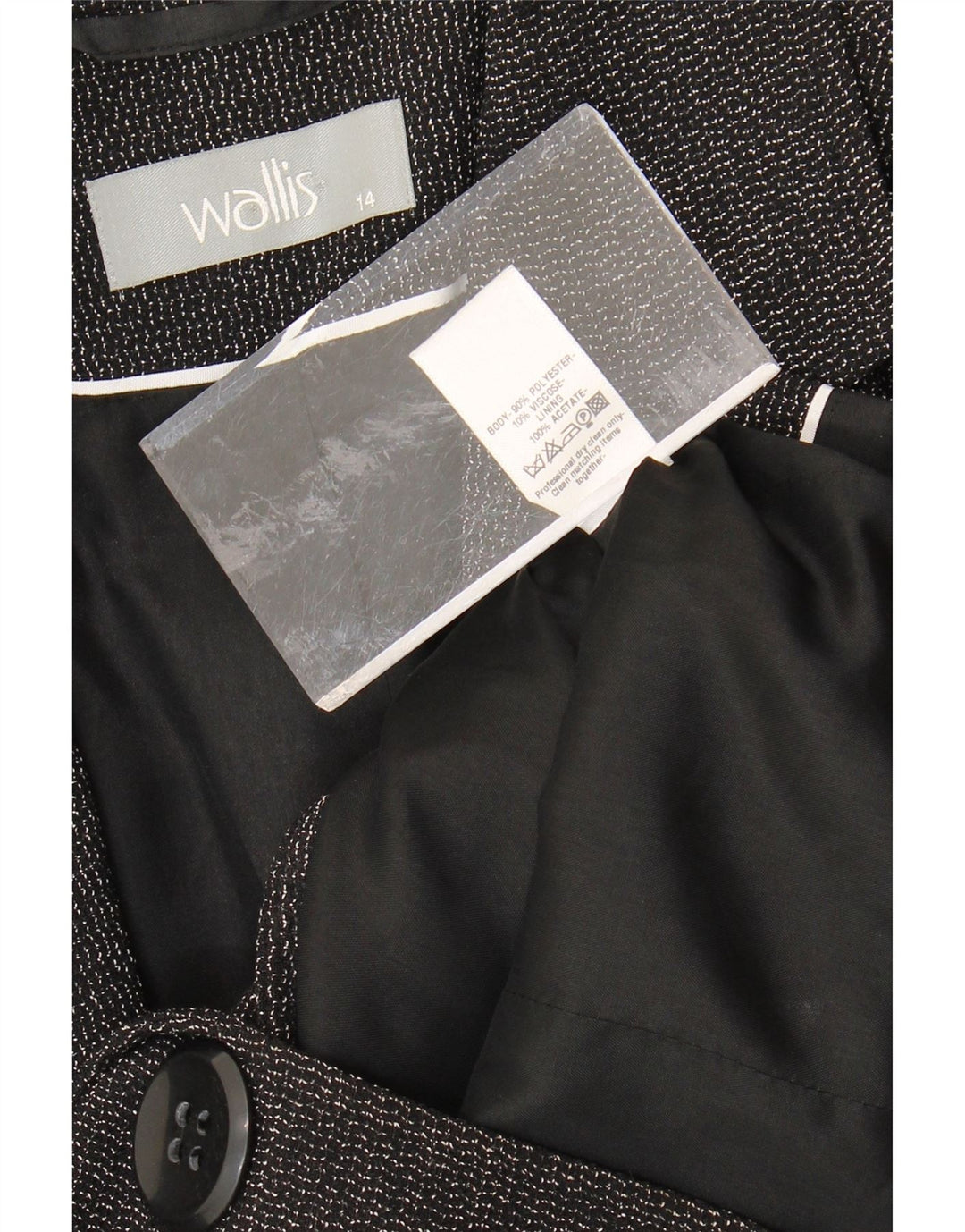 WALLIS Womens 1 Button Blazer Jacket UK 14 Medium Grey Polyester