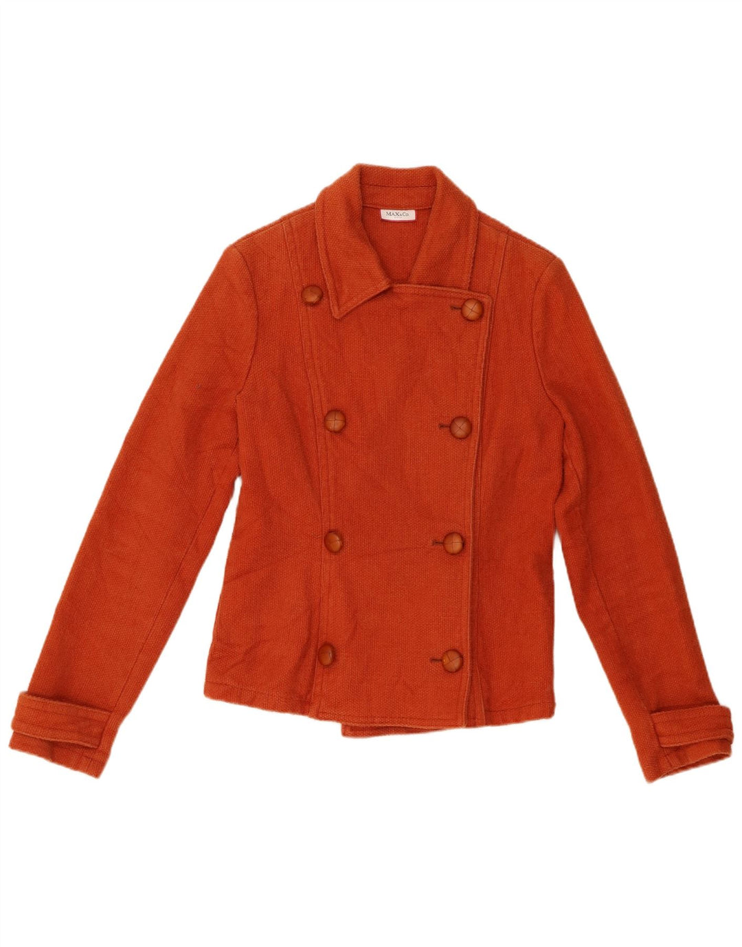 Max & Co. Γυναικείο παλτό μπιζελιού UK 10 Small Orange Cotton