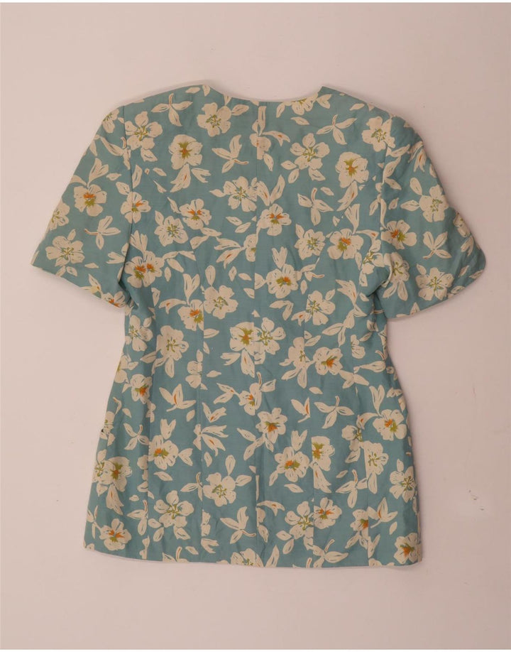 Franco Callegari Γυναικείο σακάκι με 4 κουμπιά UK 12 Medium Blue Floral