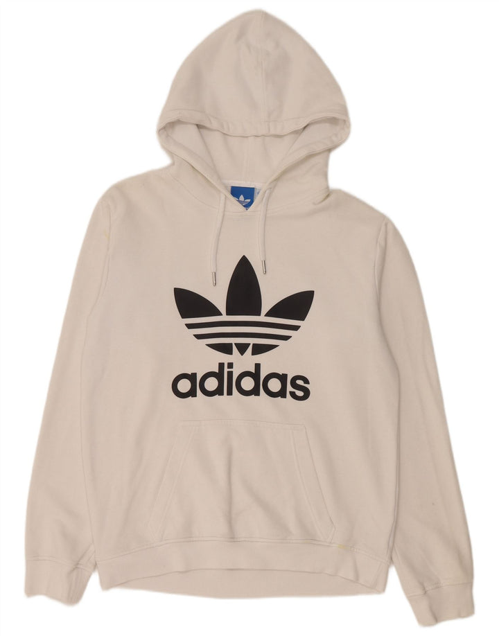 Ανδρικό γραφικό κουκούλα Adidas, μεσαίο λευκό βαμβακερό