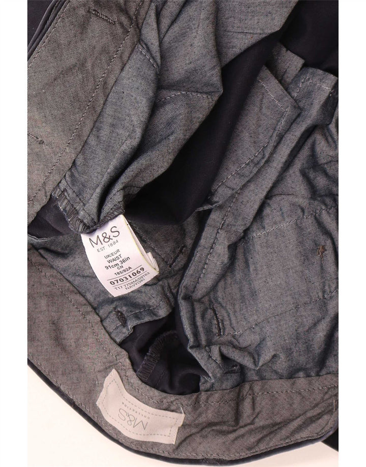 Ανδρικό σορτς Chino Marks & Spencer W36 Large Navy Blue από βαμβάκι