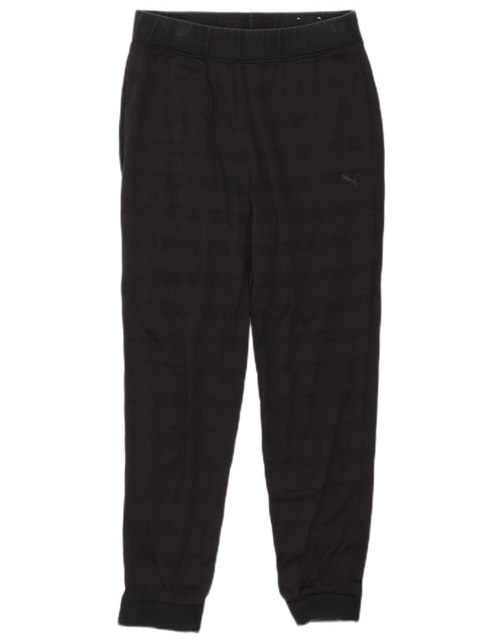 Puma γυναικεία αθλητική φόρμα παντελόνι Joggers UK 10 Small μαύρο ριγέ πολυεστέρα