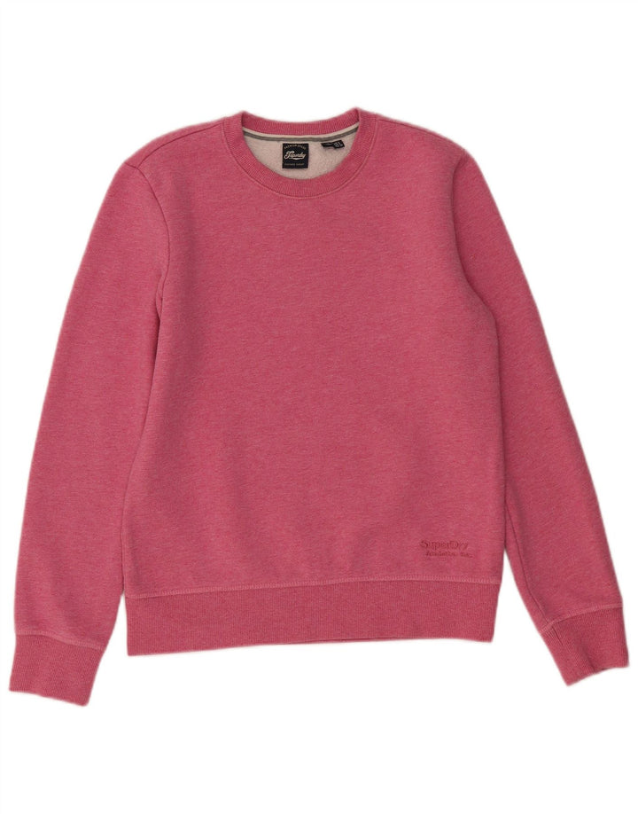 Superdry Γυναικεία Φούτερ Jumper UK 8 Small Pink Cotton