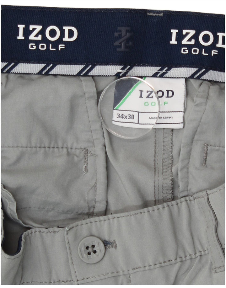 Ανδρικό παντελόνι Chino Izod W34 L30 Γκρι Πολυεστέρας