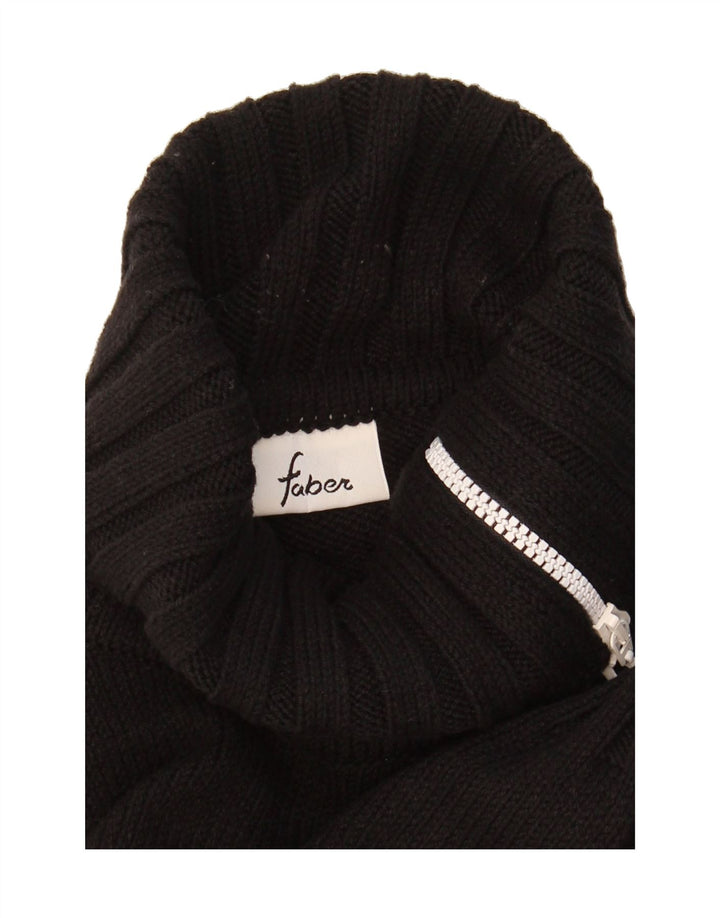 FABER Womens Roll Neck Jumper Sweater UK 14 Large Black Vintage Faber and Second-Hand Faber from Messina Hembry 