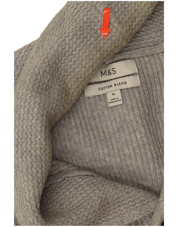 Ανδρικό πουλόβερ ζακέτα Marks & Spencer XL Γκρι βαμβακερό