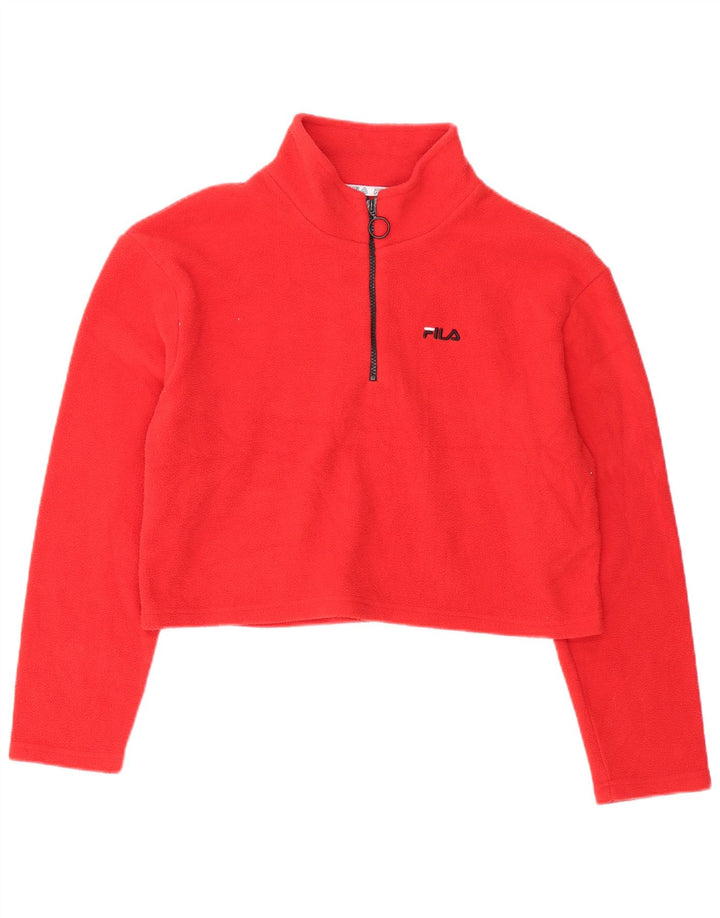 Fila γυναικείο φερμουάρ με φερμουάρ Fleece Jumper UK 16 μεγάλο κόκκινο πολυεστέρα
