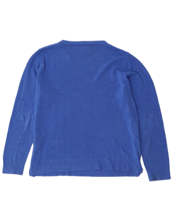Marks & Spencer Γυναικείο πουλόβερ με λαιμό σκάφος UK 18 XL μπλε ακρυλικό