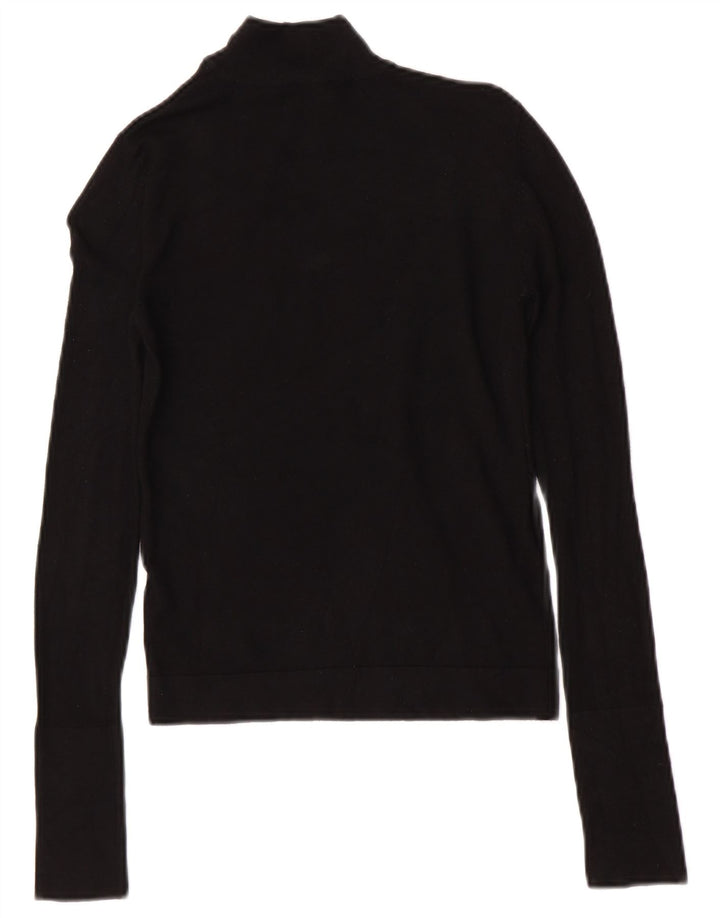 Zara γυναικείο πουλόβερ με λαιμό χελώνα UK 10 Small Black Viscose