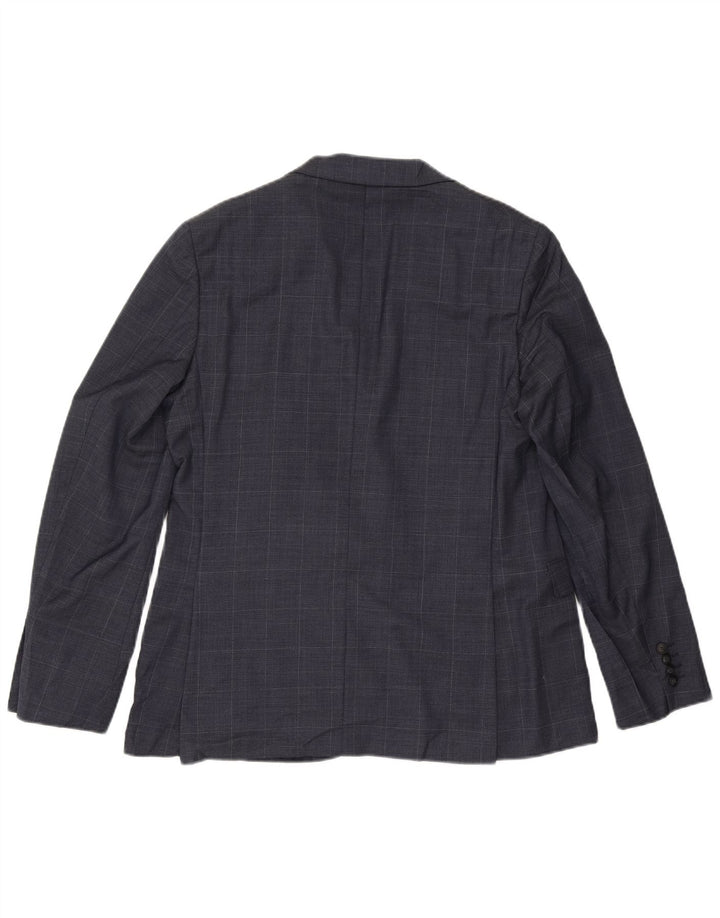 Marks & Spencer Ανδρικό μπουφάν με 2 κουμπιά Slim Blazer UK 42 XL Navy Blue Check