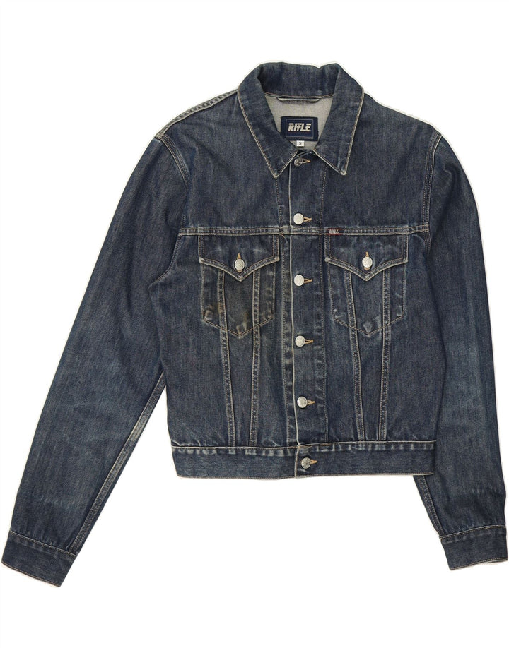 RIFLE Womens Denim Jacket UK 10 Small Blue Cotton Vintage Rifle and Second-Hand Rifle from Messina Hembry 