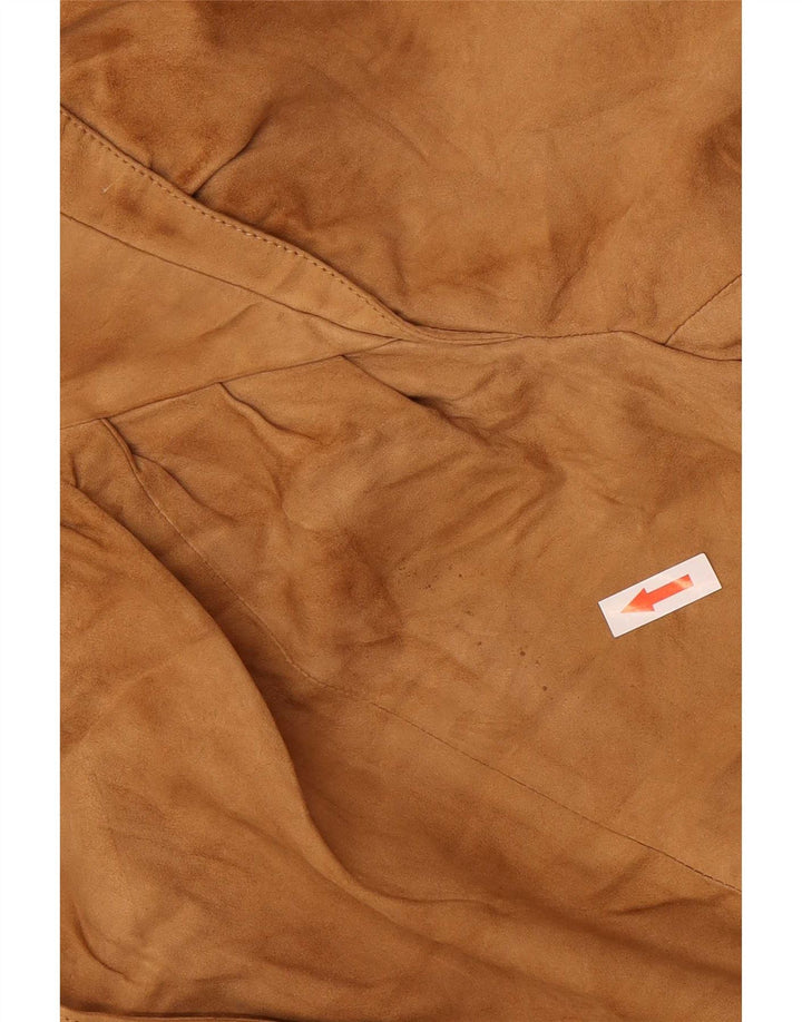Vintage Γυναικείο Suede Bomber Jacket IT 42 Medium Beige Leather