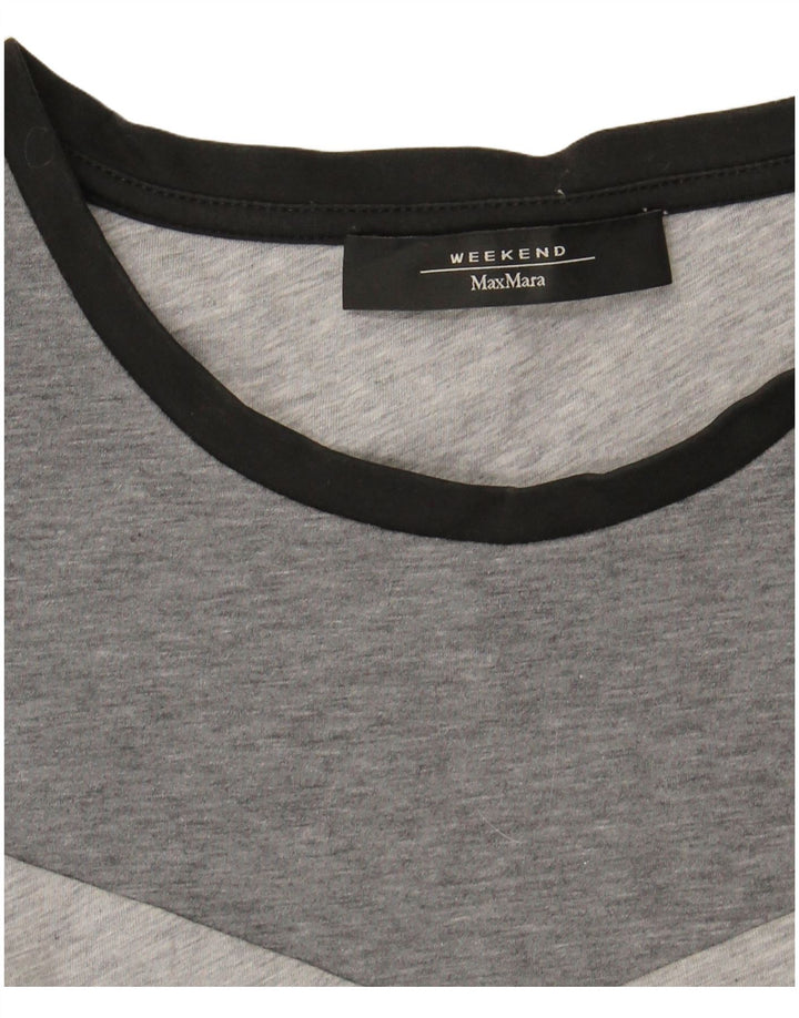 MAX MARA Γυναικείο T-Shirt Weekend Top UK 16 Large Grey Colourblock