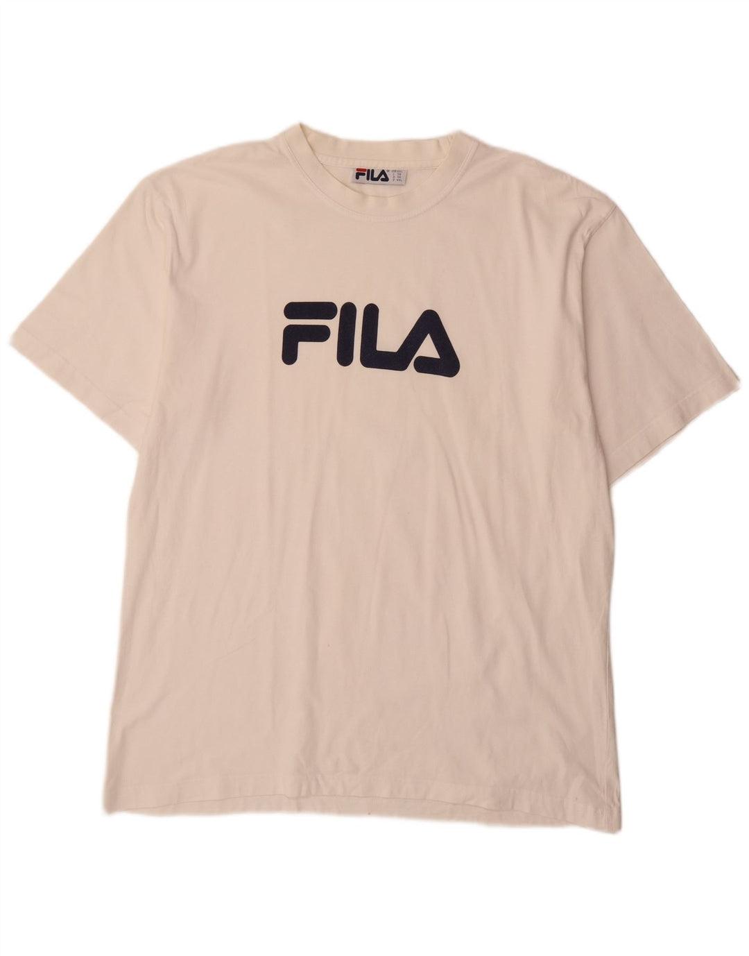 Ανδρικό κανονικό γραφικό μπλουζάκι Fila Top IT 58 2XL Λευκό βαμβακερό