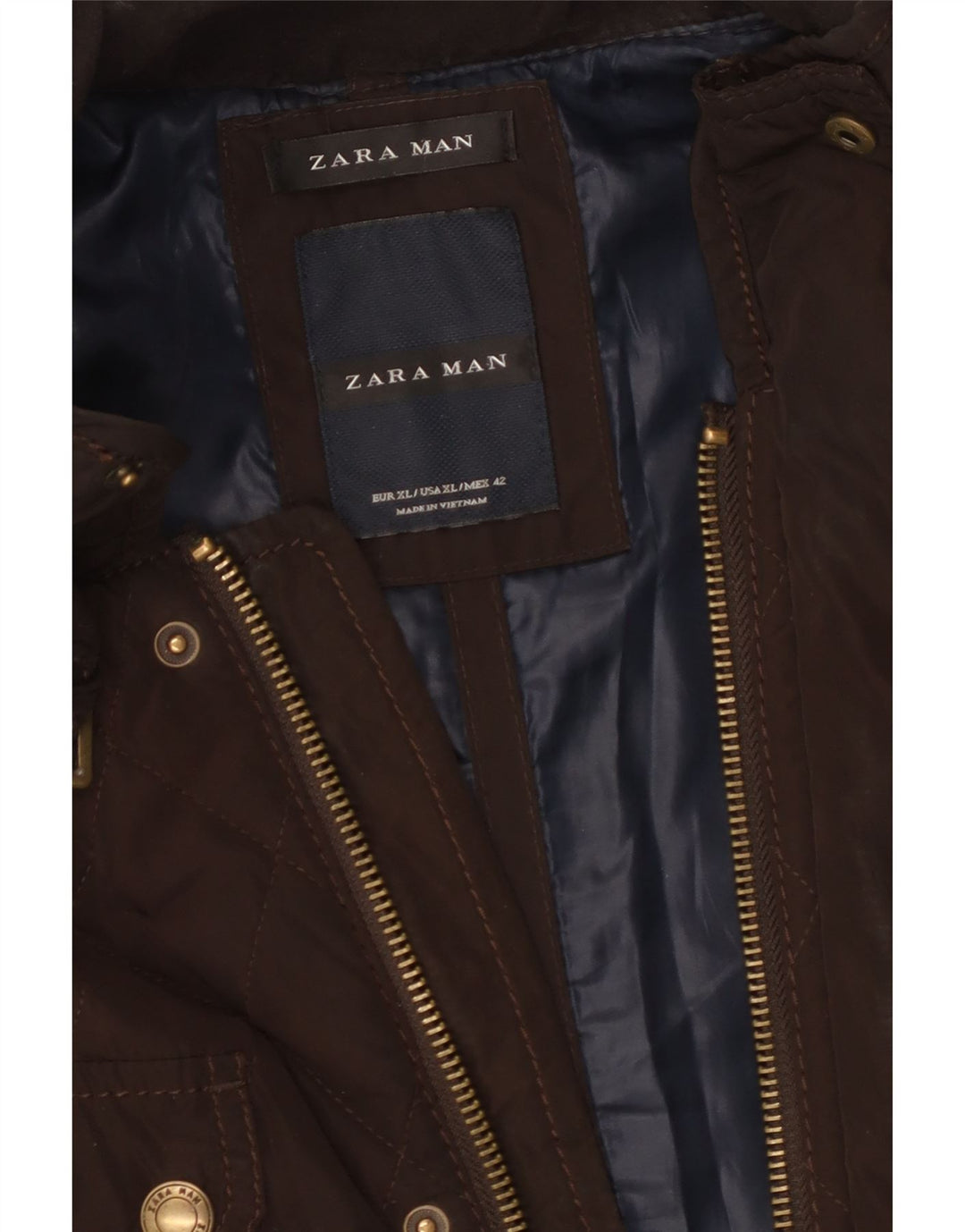 Zara Ανδρικό Καπιτονέ Μπουφάν UK 42 XL Καφέ