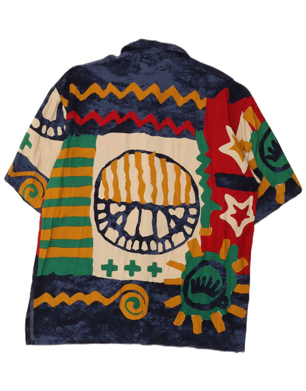 Vintage γυναικείο κοντομάνικο μπλούζα UK 14 Medium πολύχρωμο