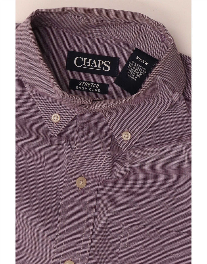 Chaps Ανδρικό πουκάμισο μεγάλου μεγέθους UK 10 Small Purple Houndstooth Βαμβακερό