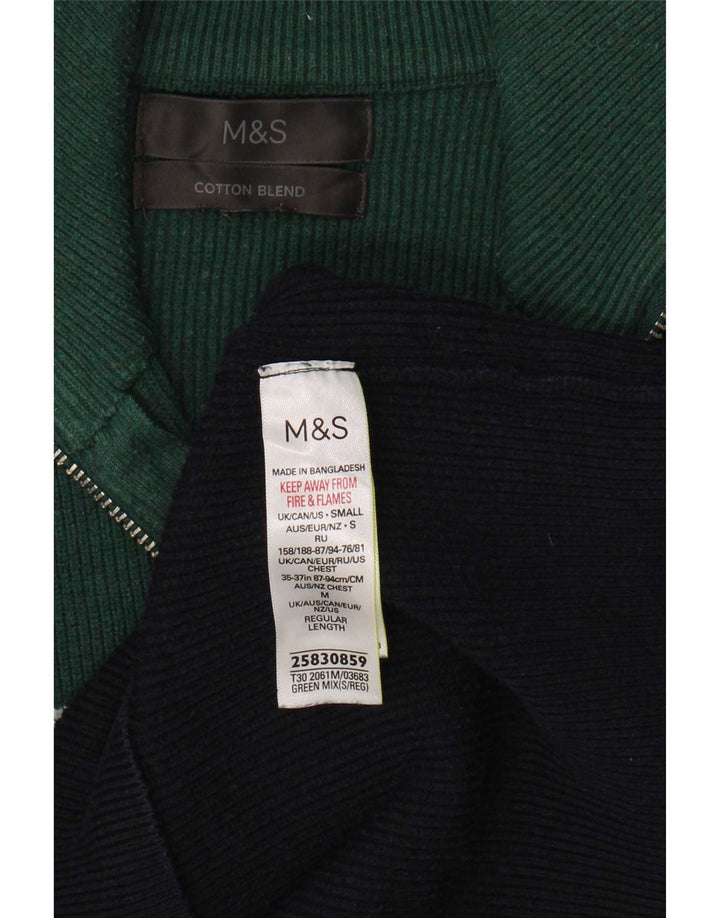 Ανδρικό πουλόβερ με φερμουάρ Marks & Spencer Μικρό μπλε ναυτικό χρώμα