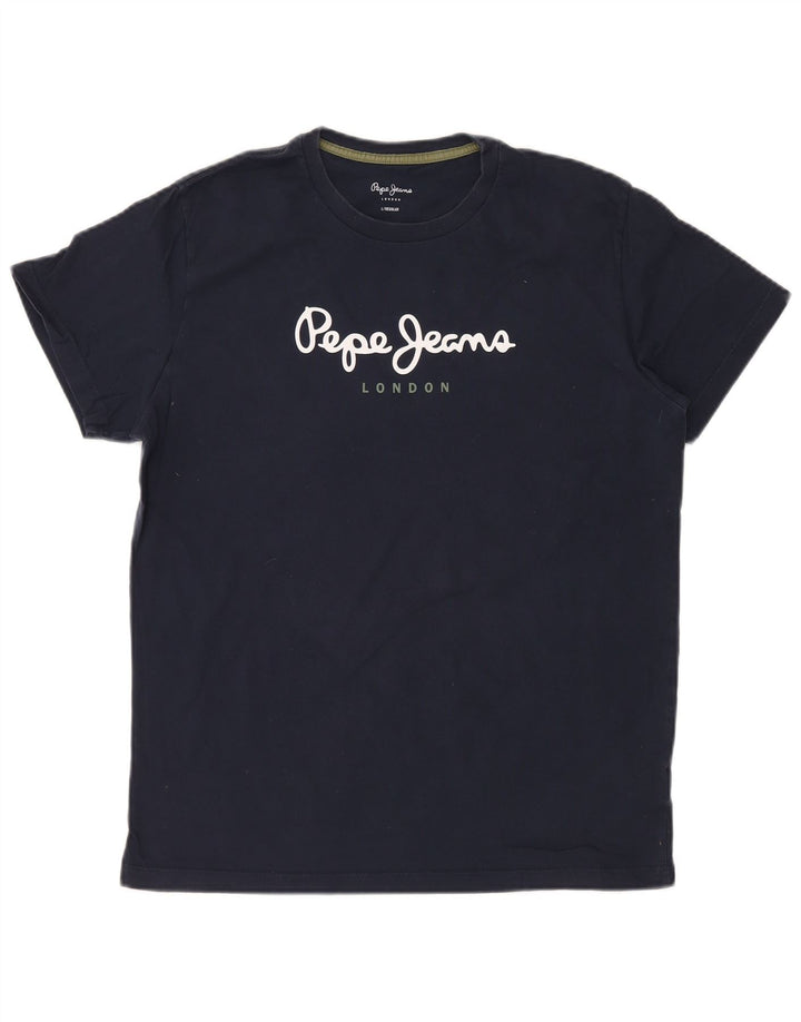 Ανδρικό γραφικό μπλουζάκι PEPE JEANS Regular Fit Top Large Navy Blue από βαμβάκι