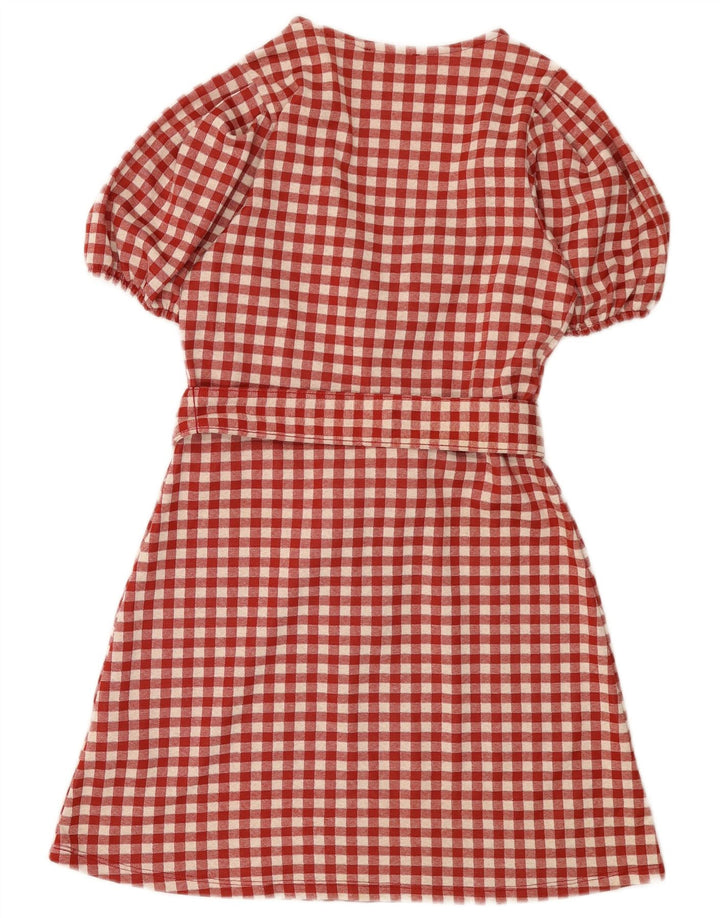 Zara Γυναικείο φόρεμα A-Line UK 8 Small Red Gingham Polyester