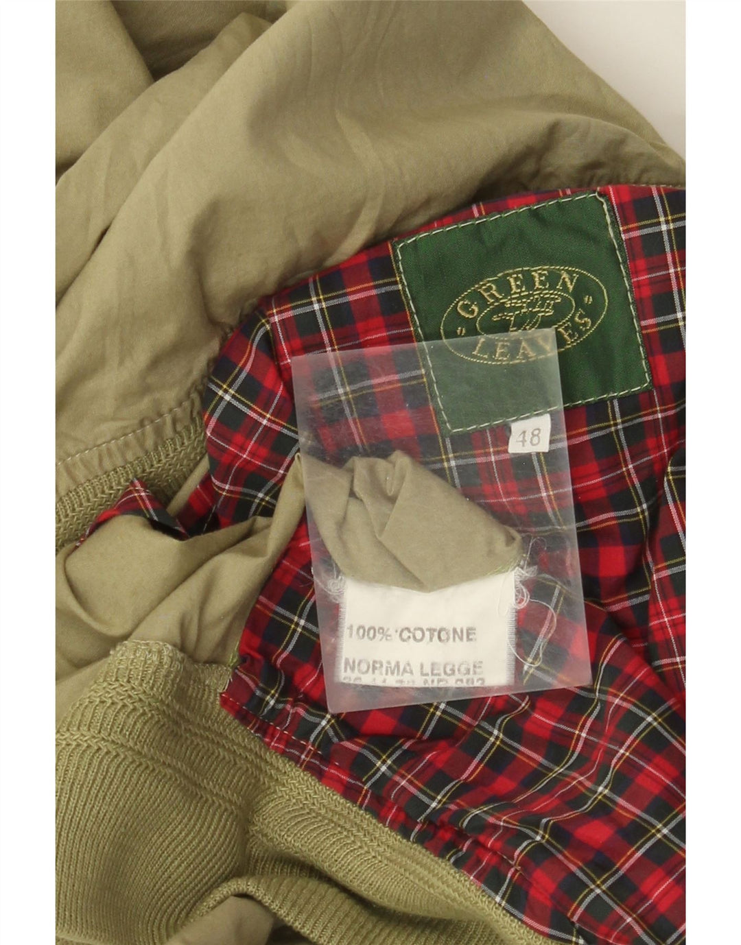 Green Leaves Ανδρικό Bomber Jacket IT 48 Medium Khaki Cotton