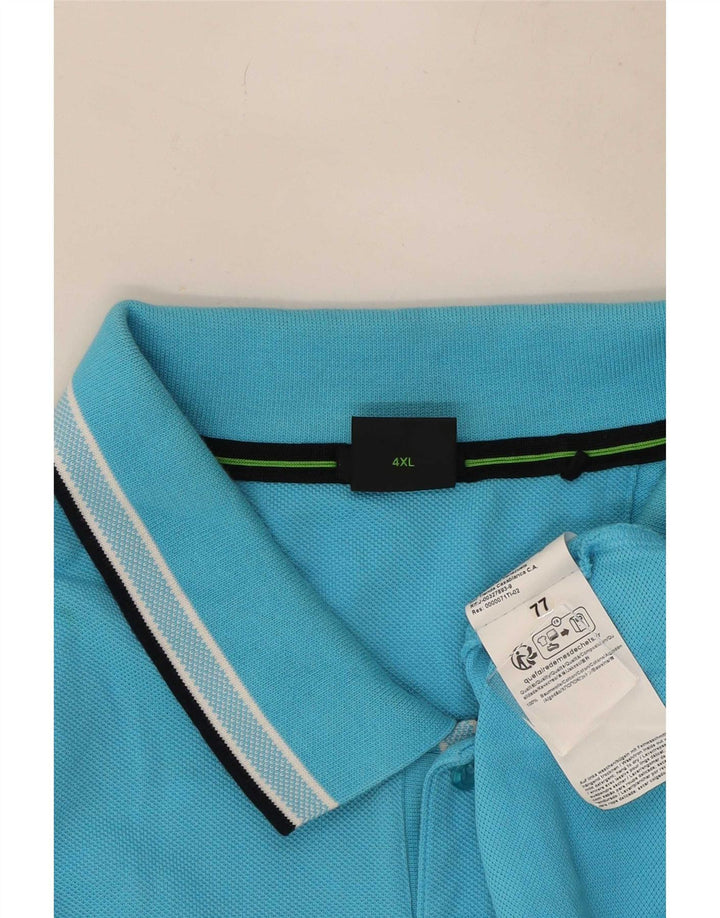 Ανδρικό μπλουζάκι πόλο Hugo Boss 4XL Μπλε βαμβακερό