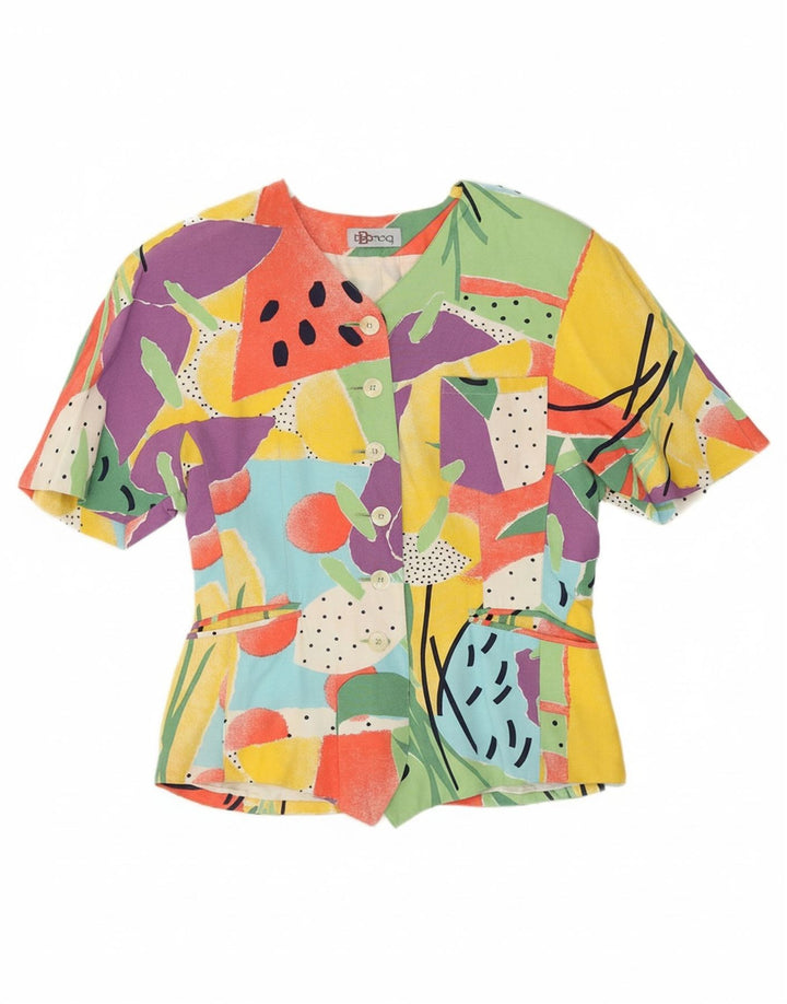 BIANCA Womens Abstract Pattern Blazer Jacket EU 38 Medium Multicoloured