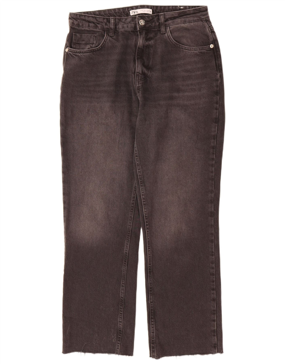 Zara Γυναικείο Straight Jeans EU 40 Medium W30 L29 Γκρι βαμβακερό