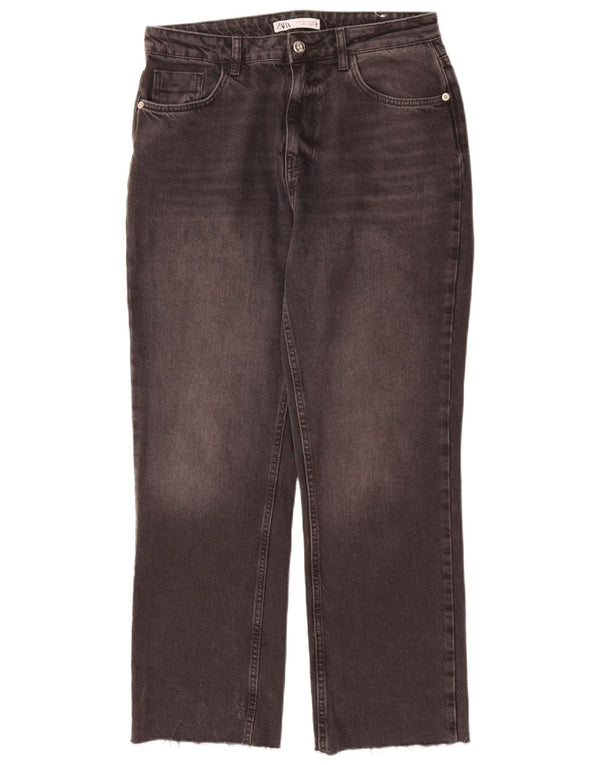 Zara Γυναικείο Straight Jeans EU 40 Medium W30 L29 Γκρι βαμβακερό