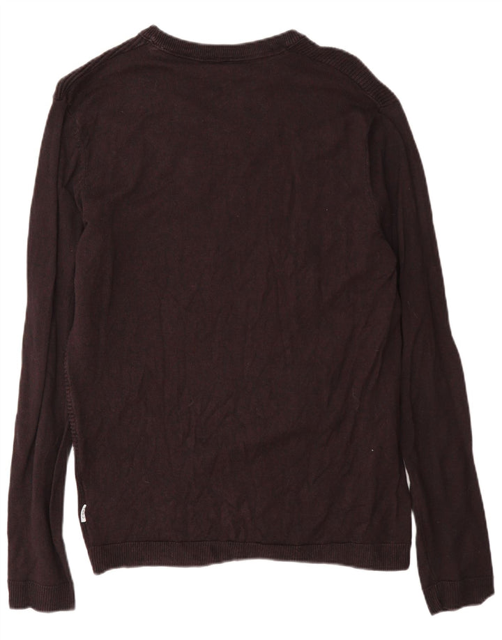 Jack & Jones Ανδρικό πουλόβερ με κανονική εφαρμογή με λαιμόκαυστο μεσαίο μπορντό