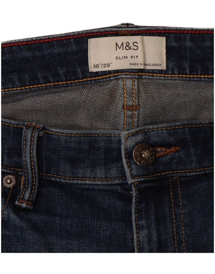 Marks & Spencer Ανδρικό Slim Jeans W36 L29 Μπλε βαμβακερό