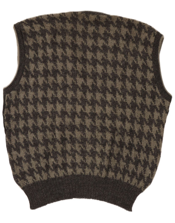 Vintage ανδρικό γιλέκο Tank Top Large Grey Houndstooth