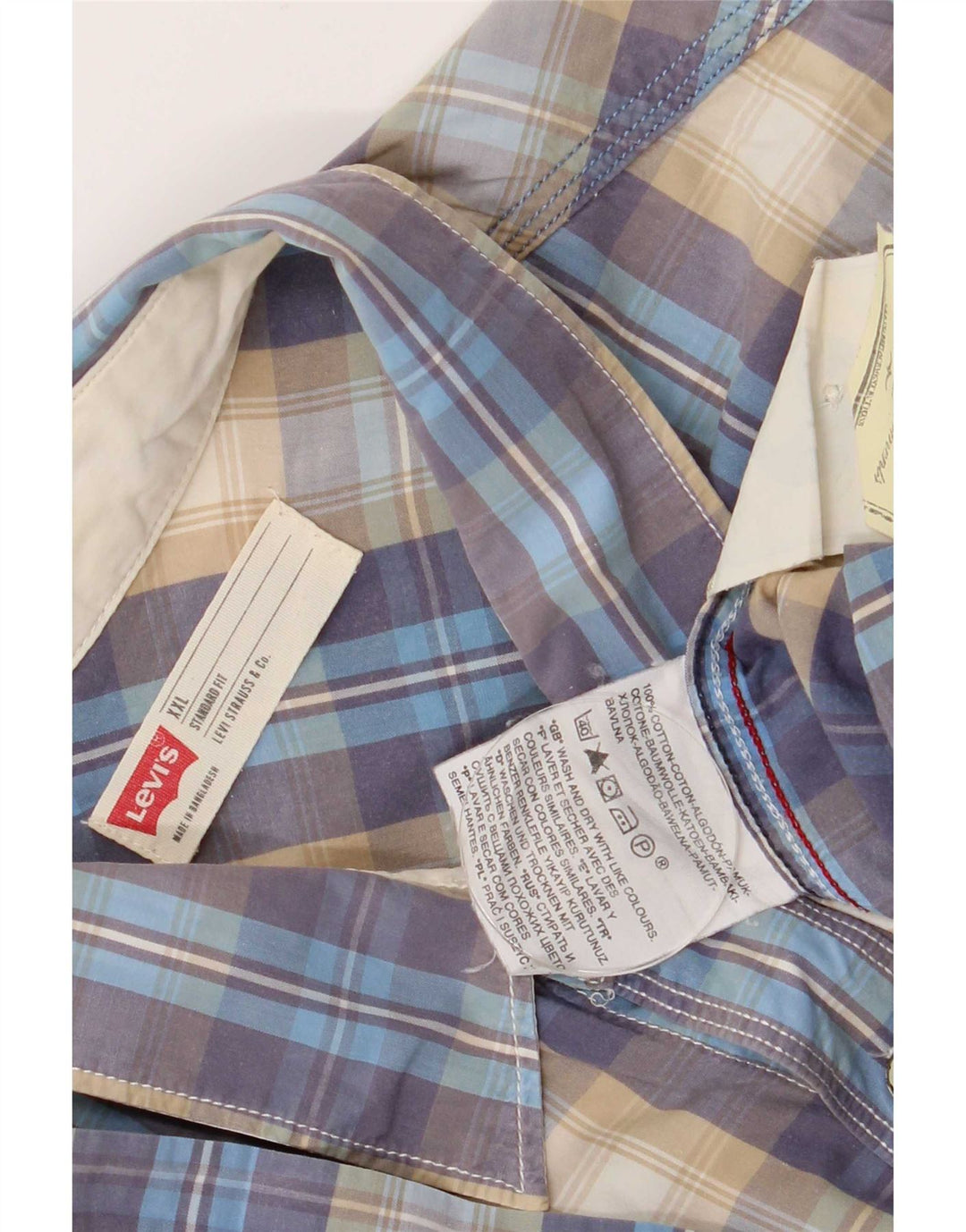 Ανδρικό κοντομάνικο πουκάμισο Levi's Standard Fit 2XL Blue Check Cotton