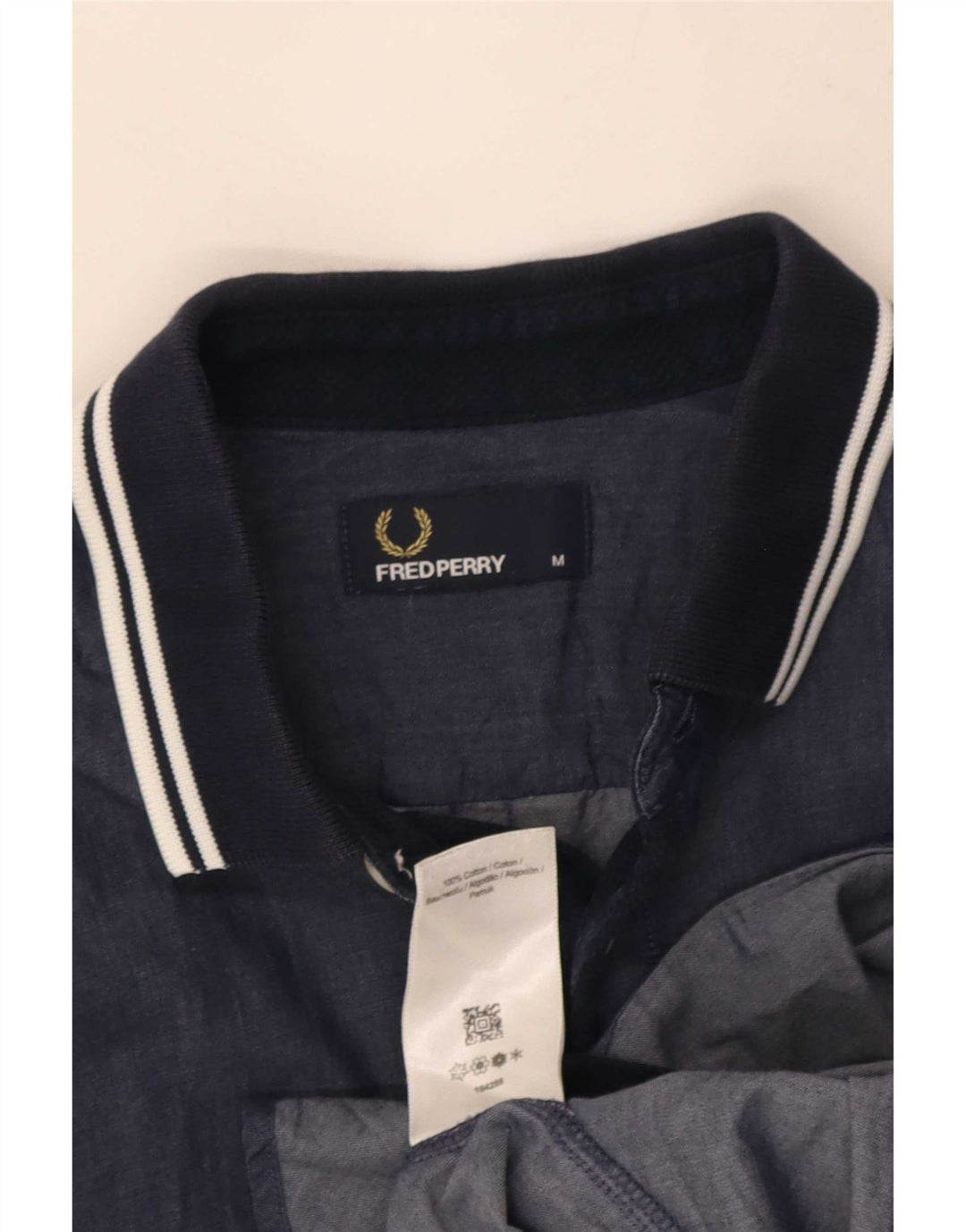 Fred Perry Ανδρικό κοντομάνικο πουκάμισο Βαμβακερό μεσαίο μπλε ναυτικό ριγέ