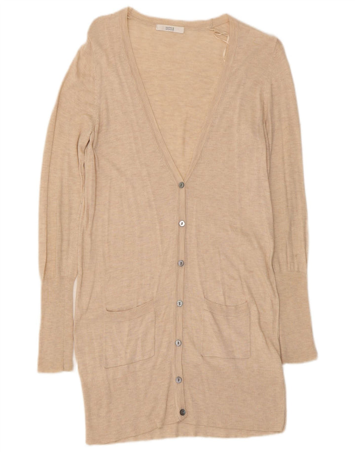 Marks & Spencer Γυναικείο πουλόβερ Longline Cardigan UK 12 Medium Beige Flecked