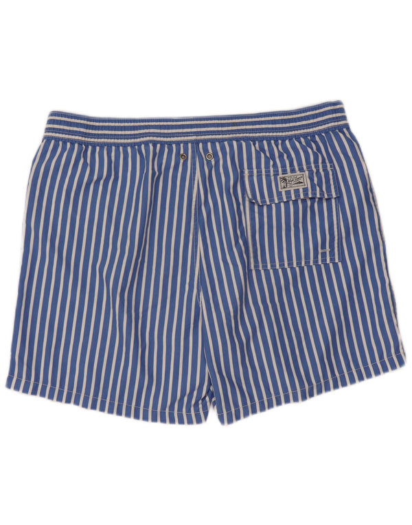 Polo Ralph Lauren Mens Swimming Shorts Medium  Blue Striped Polyester