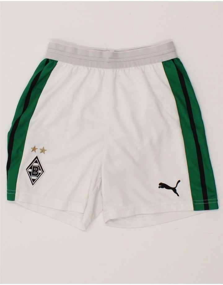 PUMA Boys Sport Shorts 9-10 Years White Colourblock Polyester Vintage Puma and Second-Hand Puma from Messina Hembry 