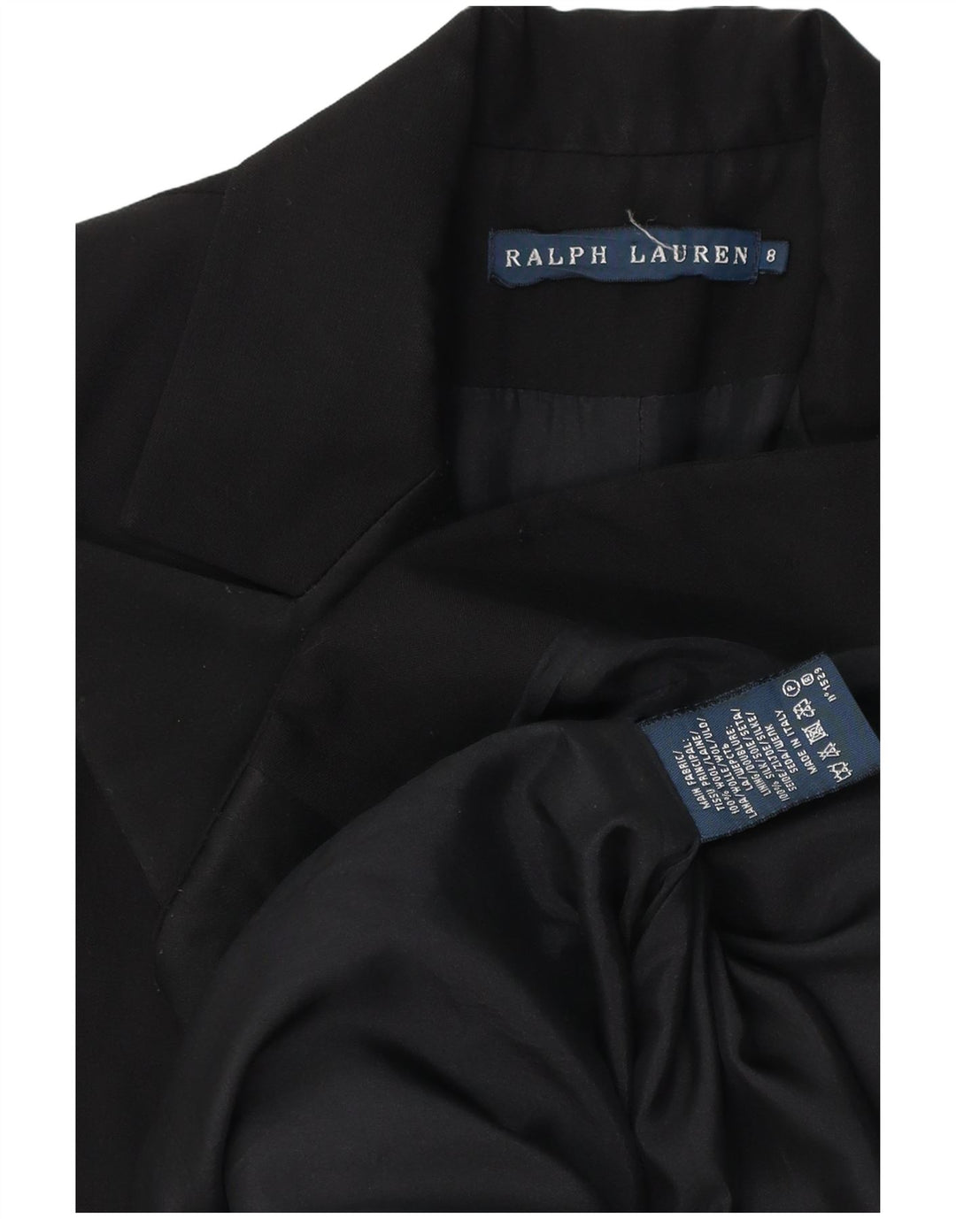 Ralph Lauren Γυναικείο σακάκι σακάκι με 1 κουμπί US 8 μεσαίο μαύρο μαλλί