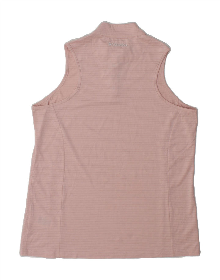 COLUMBIA Womens Vest Top UK 14 Large Pink Pinstripe Polyester Vintage Columbia and Second-Hand Columbia from Messina Hembry 