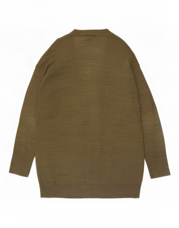 Massimo Dutti Γυναικείο Longline Open Cardigan πουλόβερ UK 14 Medium Khaki