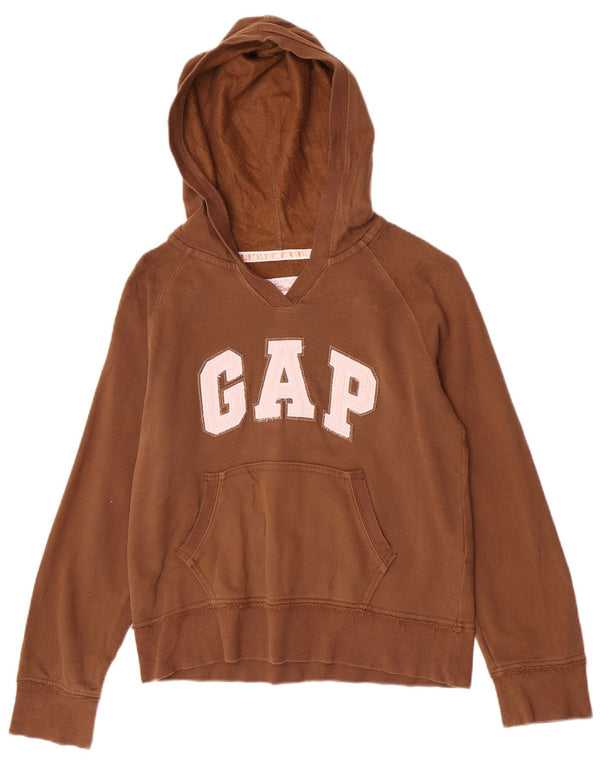 Gap Girls Graphic Regular Fit Jumper με κουκούλα 9-10 ετών Μεγάλο καφέ βαμβακερό