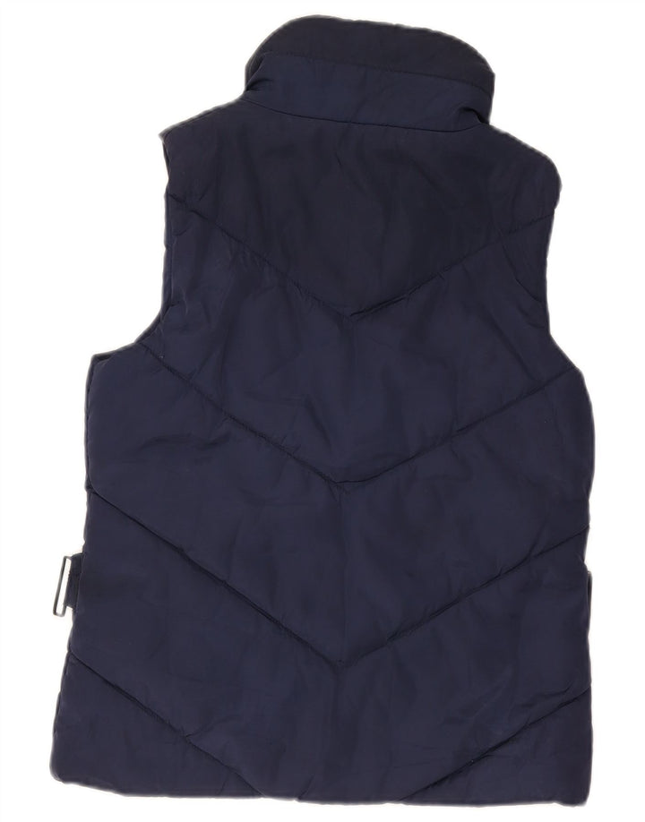Zara Γυναικείο padded Gilet UK 12 Medium Navy Blue Polyester